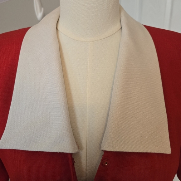 Preston & York Vintage | 8 | Vintage Red & White Long Blazer - Picture 11 of 16